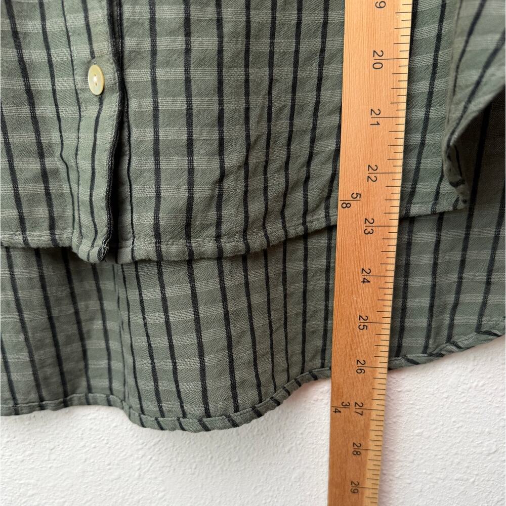 Cloth and Stone Green Plaid Puff Sleeve Linen Buttondown Women's US S - Picture 13 of 13